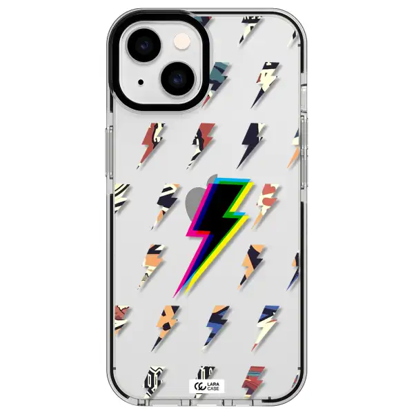 Thunder Glitch Apple iPhone 14 impact black border Case