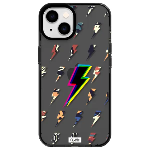 Thunder Glitch Apple iPhone 14 impact Smoke Black Case