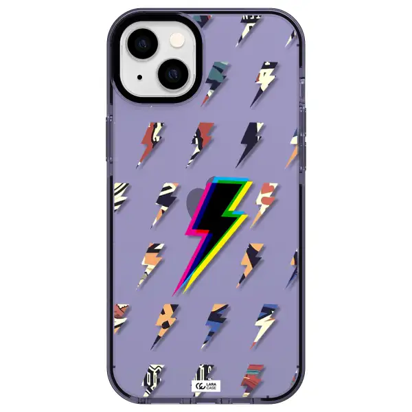 Thunder Glitch Apple iPhone 14 plus impact Lilac Case