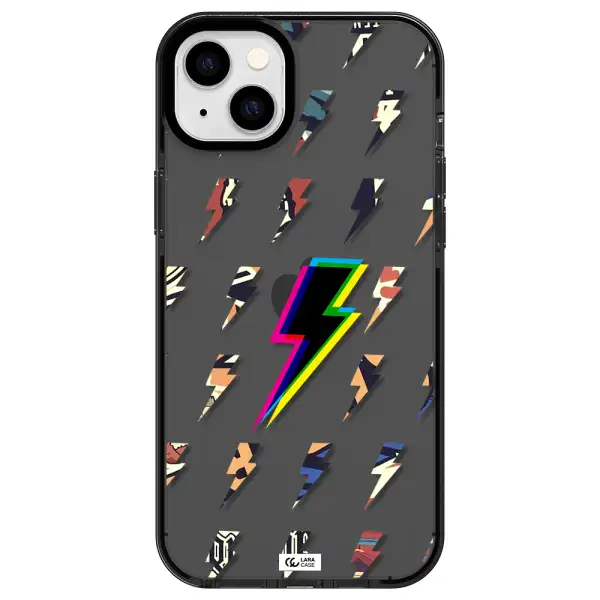 Thunder Glitch Apple iPhone 14 plus impact Smoke Black Case