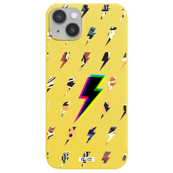 Thunder Glitch Apple iPhone 14 plus Silicone canary yellow Case