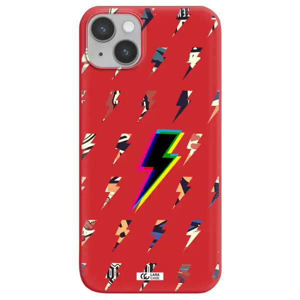 Thunder Glitch Apple iPhone 14 plus Silicone Imperial Red Case