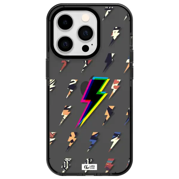 Thunder Glitch Apple iPhone 14 pro impact Smoke Black Case