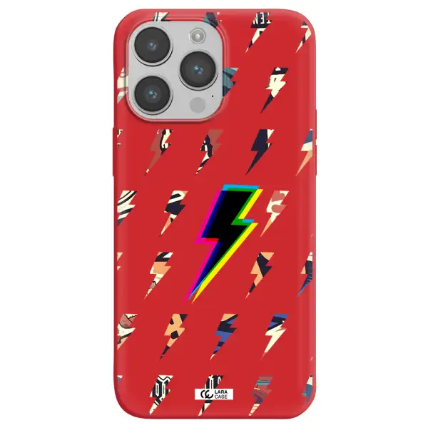 Thunder Glitch Apple iPhone 14 pro max Silicone Imperial Red Case