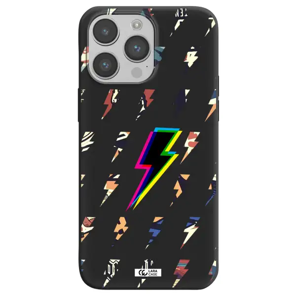 Thunder Glitch Apple iPhone 14 pro Silicone black Case
