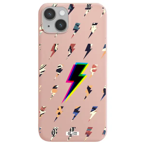 Thunder Glitch Apple iPhone 14 Silicone pastel pink Case
