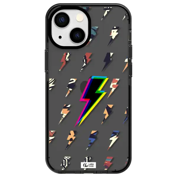 Thunder Glitch Apple iPhone 15 impact Smoke Black Case