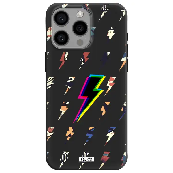 Thunder Glitch Apple Iphone 15 Pro max Silicone black Case