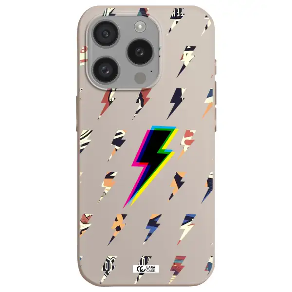 Thunder Glitch Apple Iphone 15 Pro Silicone Stone Case