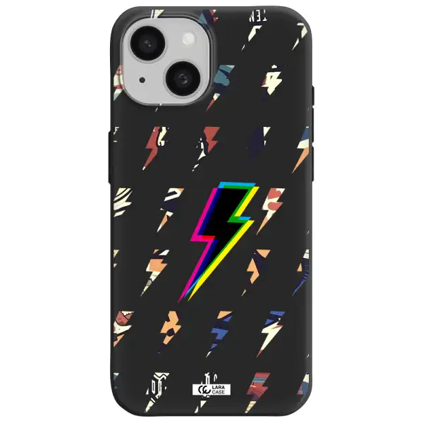 Thunder Glitch Apple iPhone 15 Silicone black Case