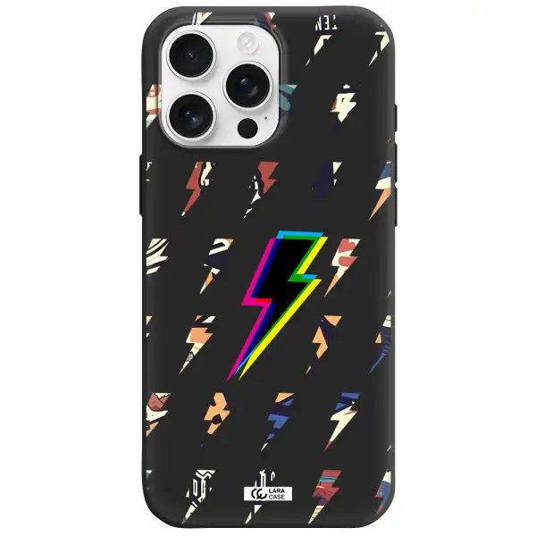 Thunder Glitch Apple Iphone 16 Pro Max Silicone Black Case