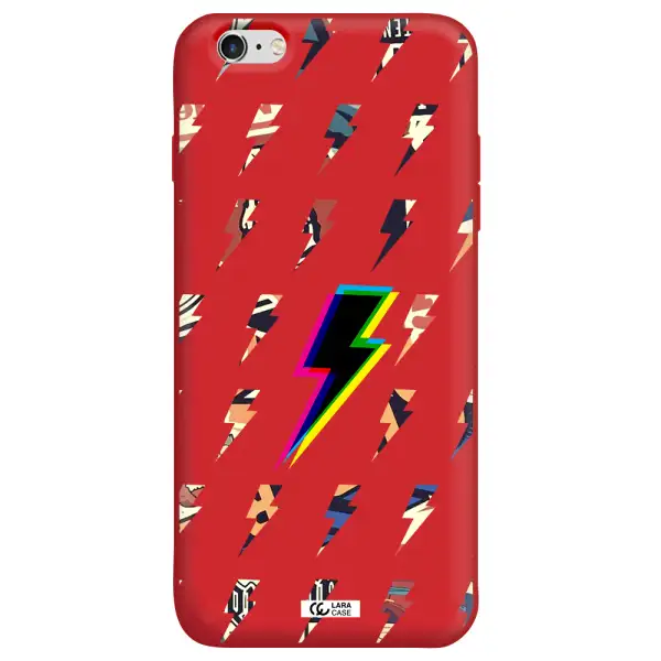 Thunder Glitch Apple iPhone 6 plus Silicone Imperial Red Case
