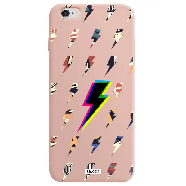 Thunder Glitch Apple iPhone 6 plus Silicone pastel pink Case