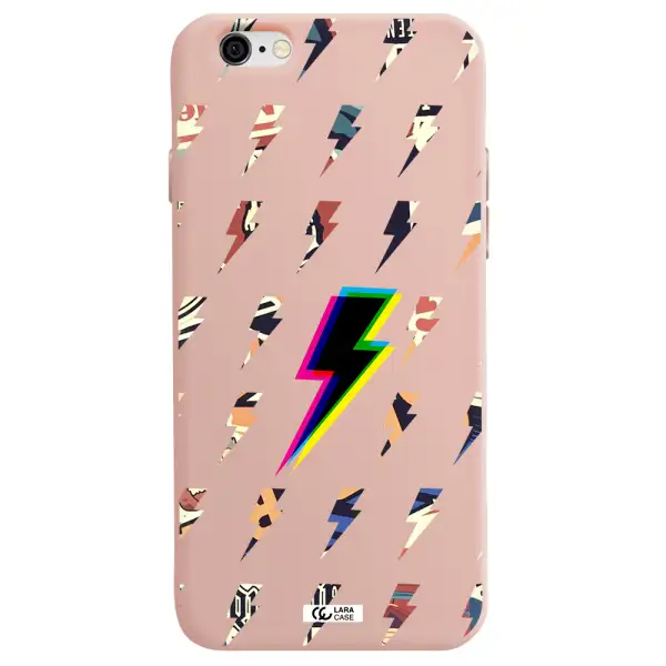 Thunder Glitch Apple iPhone 6 Silicone pastel pink Case