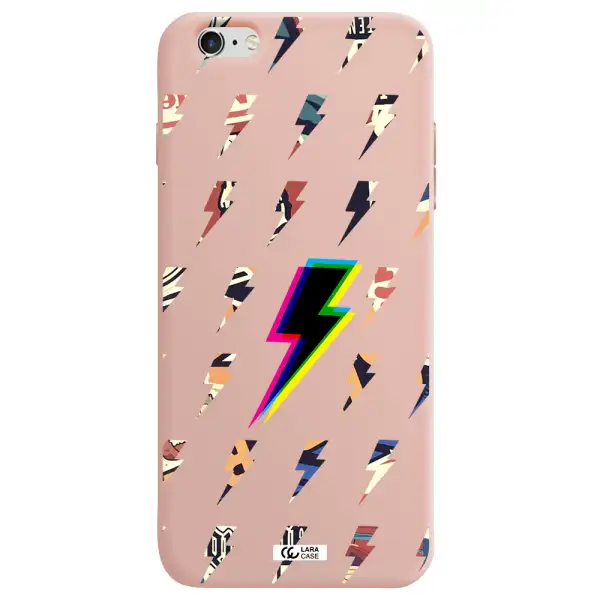 Thunder Glitch Apple iPhone 6S Silicone pastel pink Case