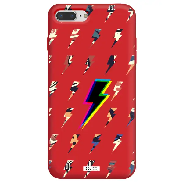 Thunder Glitch Apple iPhone 7 plus Silicone Imperial Red Case