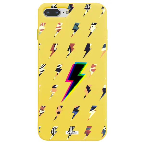 Thunder Glitch Apple iPhone 8 plus Silicone canary yellow Case