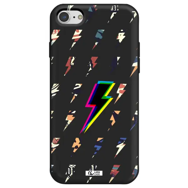 Thunder Glitch Apple iPhone 8 Silicone black Case