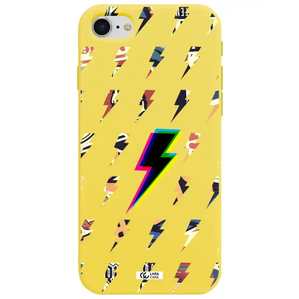 Thunder Glitch Apple iPhone se 2020 Silicone canary yellow Case