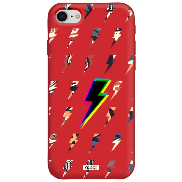 Thunder Glitch Apple iPhone se 2020 Silicone Imperial Red Case