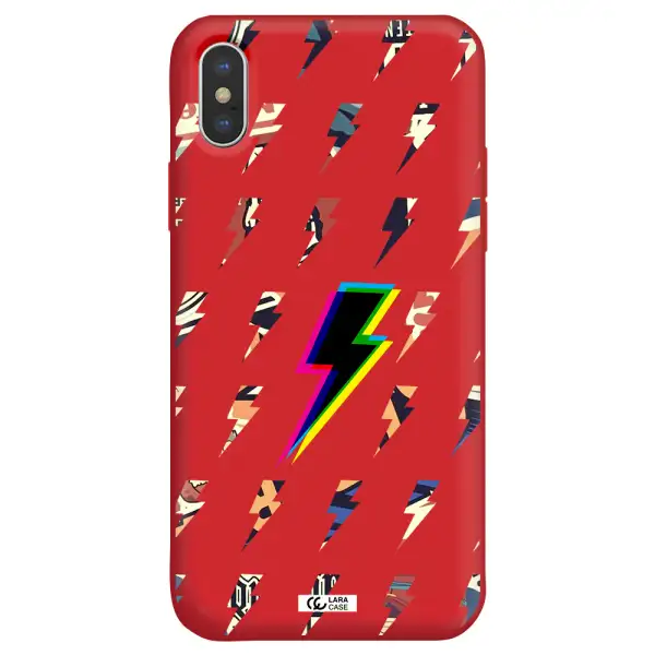 Thunder Glitch Apple iPhone X Silicone Imperial Red Case