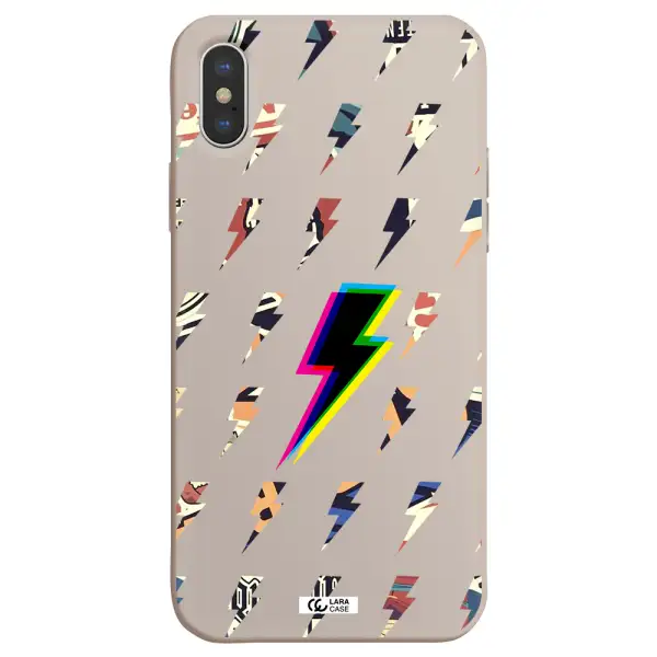 Thunder Glitch Apple iPhone X Silicone Stone Case