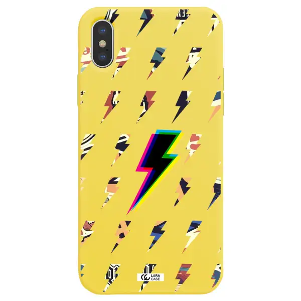 Thunder Glitch Apple iPhone XS max Silicone canary yellow Case