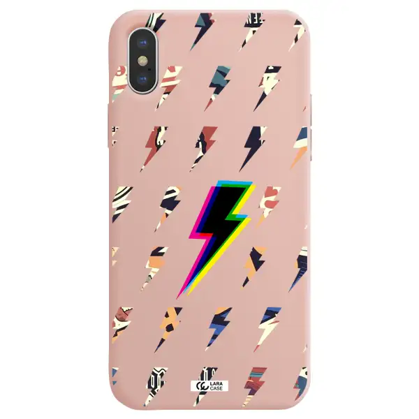 Thunder Glitch Apple iPhone XS max Silicone pastel pink Case