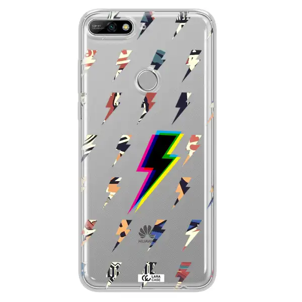 Thunder Glitch Huawei Y7 2018 Clear TPU Case