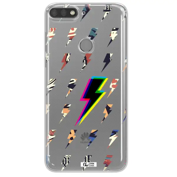 Thunder Glitch Huawei Y7 Prime 2018 Clear TPU Case