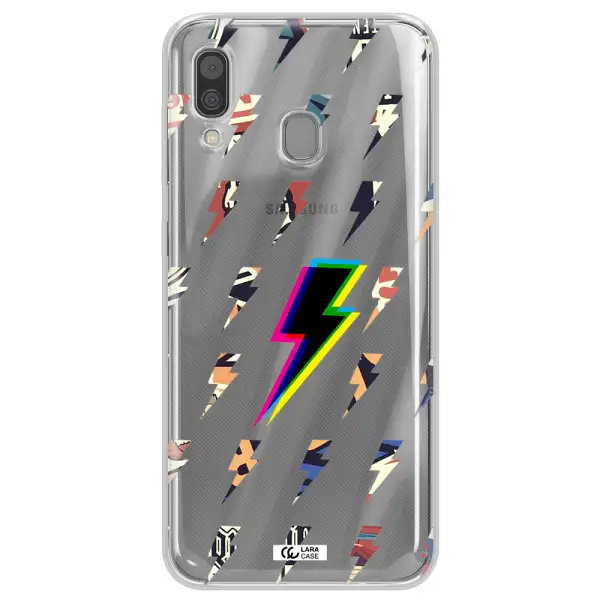 Thunder Glitch Samsung A30 Clear TPU Case