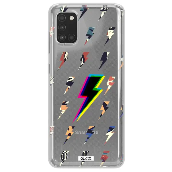 Thunder Glitch Samsung A31 Clear TPU Case