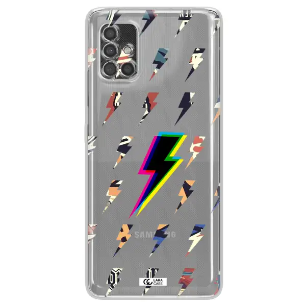 Thunder Glitch Samsung A40S Clear Tpu Case