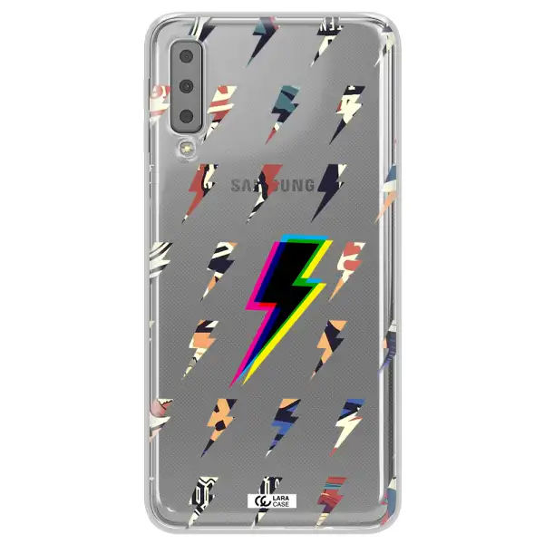Thunder Glitch Samsung A7 2018 Clear TPU Case