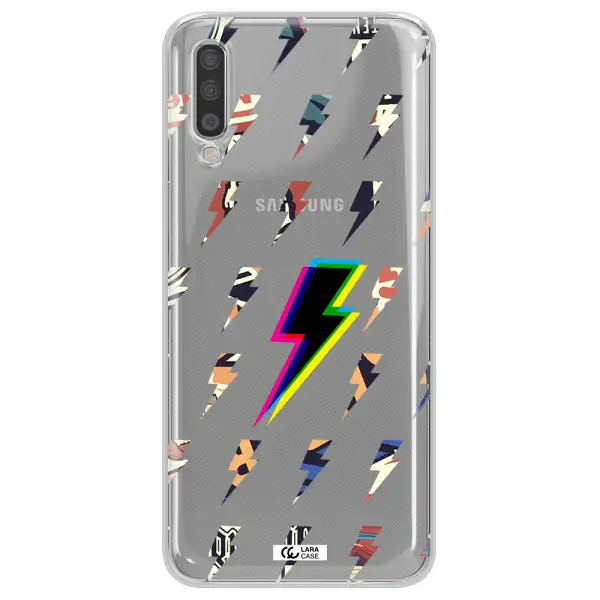 Thunder Glitch Samsung A70 Clear TPU Case