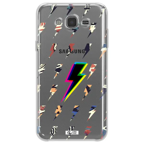 Thunder Glitch Samsung J7 Clear TPU Case