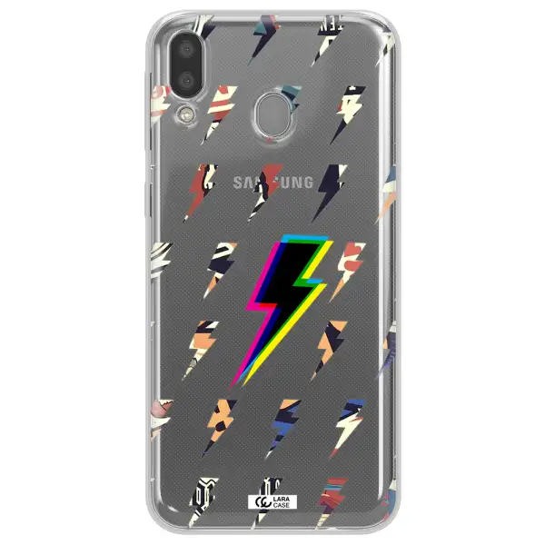 Thunder Glitch Samsung M20 Clear TPU Case
