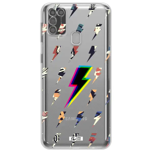 Thunder Glitch Samsung M31 Clear TPU Case