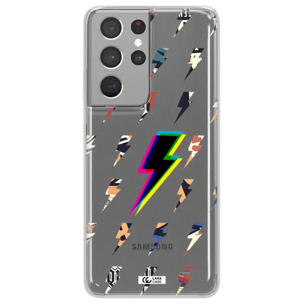 Thunder Glitch Samsung S21 Ultra Clear TPU Case