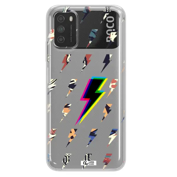 Thunder Glitch Xiaomi Poco M3 Clear TPU Case