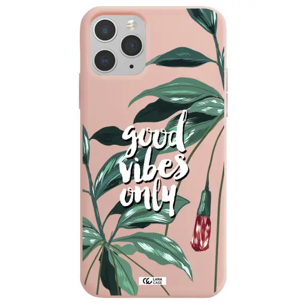 Tropical Vibes Green Apple iPhone 11 pro Silicone pastel pink Case