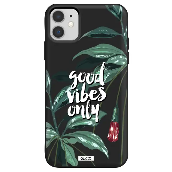 Tropical Vibes Green Apple iPhone 11 Silicone black Case