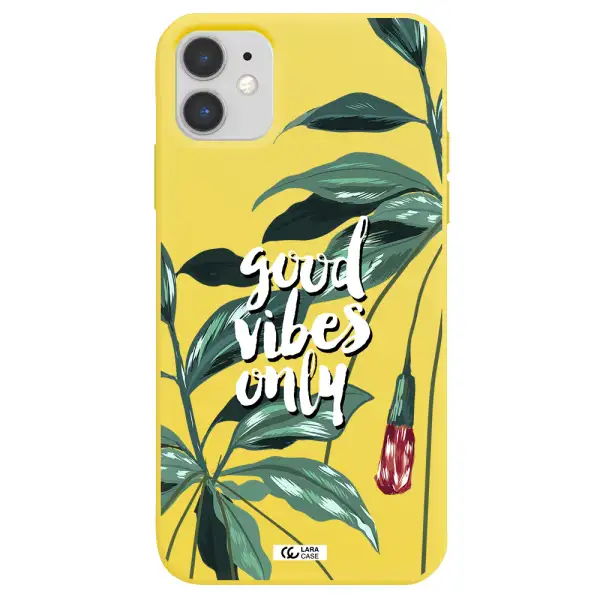 Tropical Vibes Green Apple iPhone 11 Silicone canary yellow Case