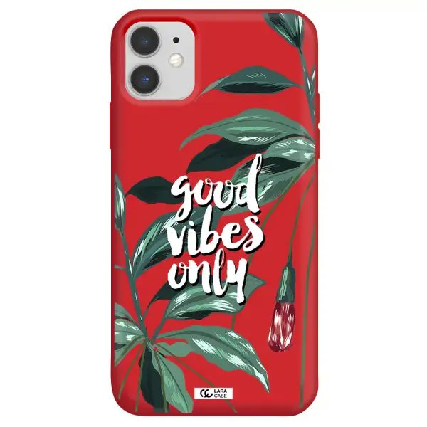 Tropical Vibes Green Apple iPhone 11 Silicone Imperial Red Case