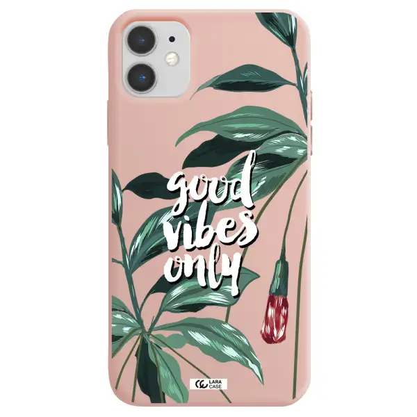 Tropical Vibes Green Apple iPhone 11 Silicone pastel pink Case