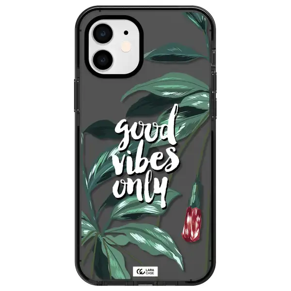 Tropical Vibes Green Apple iPhone 12 impact Smoke Black Case