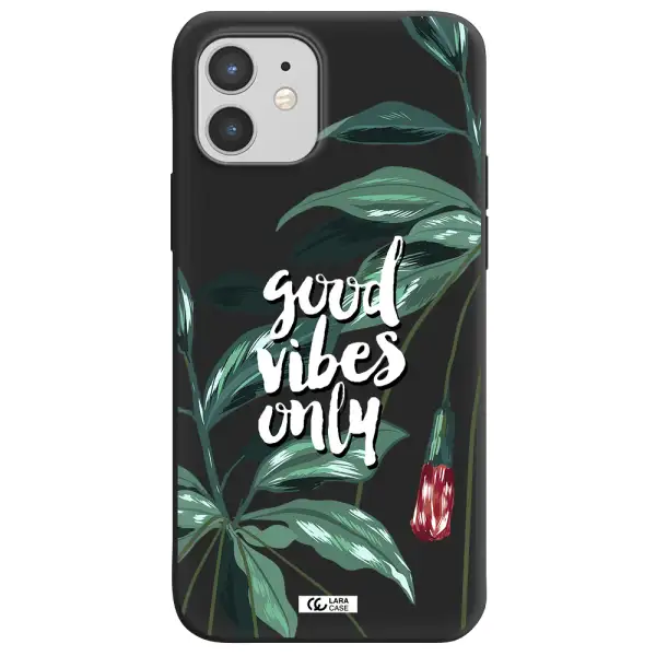 Tropical Vibes Green Apple iPhone 12 mini Silicone black Case