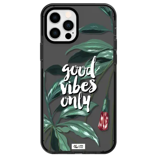 Tropical Vibes Green Apple iPhone 12 pro impact Smoke Black Case