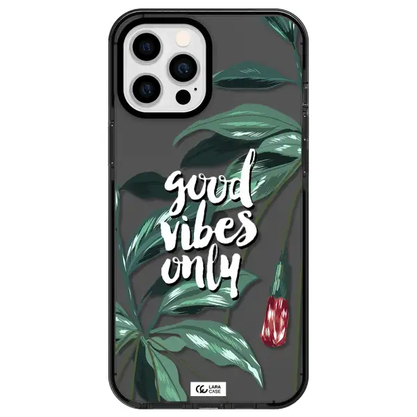 Tropical Vibes Green Apple iPhone 12 pro max impact Smoke Black Case