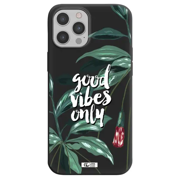 Tropical Vibes Green Apple iPhone 12 pro max Silicone black Case